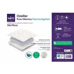 Carrefour Laboratoire du sommeil oreiller à mémoire de forme thermorégulant offre