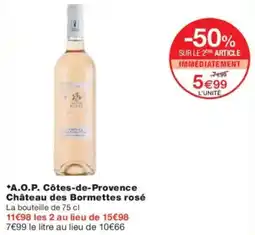 Monoprix A.o.p. côtes-de-provence château des bormettes rosé offre