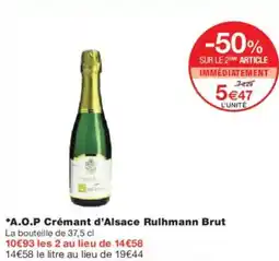 Monoprix A.o.p crémant d'alsace rulhmann brut offre
