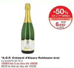 Monoprix A.o.p. crémant d'alsace ruhlmann brut offre