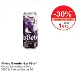 Monoprix Bière blonde la bête offre