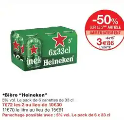 Monoprix Bière heineken offre