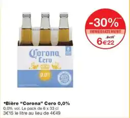 Monoprix Bière corona cero 0,0% offre