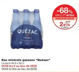 Monoprix Eau minérale gazeuse quézac offre