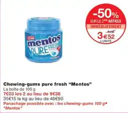 Monoprix Chewing-gums pure fresh mentos offre