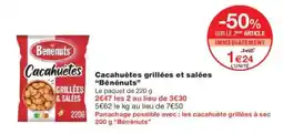 Monoprix Cacahuètes grillées et salées bénénuts offre