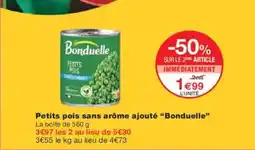 Monoprix Petits pois sans arôme ajouté bonduelle offre