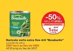 Monoprix Haricots verts extra fins 4/4 bonduelle offre
