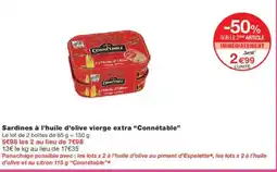 Monoprix Sardines à l'huile d'olive vierge extra connétable offre