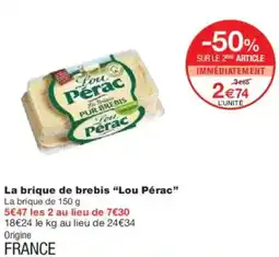 Monoprix La brique de brebis lou pérac offre