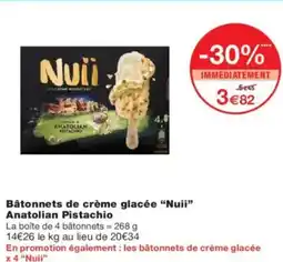 Monoprix Bâtonnets de crème glacée nuii anatolian pistachio offre