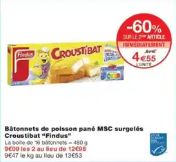 Monoprix Bâtonnets de poisson pané msc surgelés croustibat findus offre