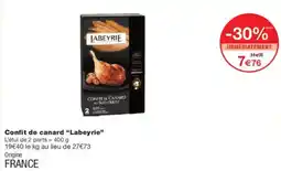 Monoprix Confit de canard labeyrie offre