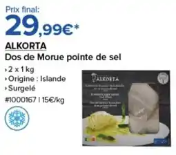 Costco ALKORTA Dos de Morue pointe de sel offre
