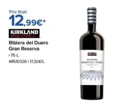 Costco KIRKLAND Ribiera del Duero Gran Reserva offre