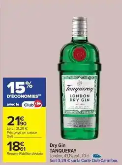 Carrefour Market Tanqueray - dry gin offre