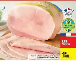 Carrefour Market Carrefour - jambon cuit supérieur fumm avec couenne filière qualite offre