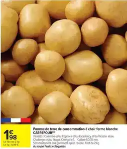 Carrefour Market Carrefour - pomme de terre de consommation à chair ferme blanche offre
