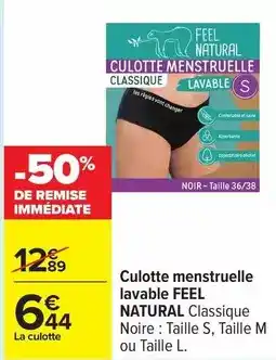 Carrefour Culotte menstruelle lavable offre