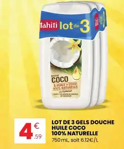 Stokomani Lot de 3 gels douche huile coco 100% naturelle offre