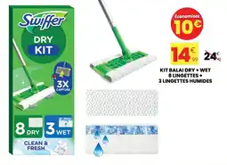 Stokomani Kit balai dry + wet 8 lingettes + 3 lingettes humides offre