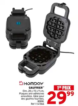 Trafic Homday gaufrier offre