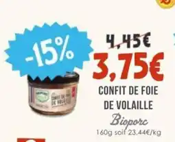 Naturalia Confit de foie de volaille bioporc offre