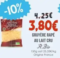 Naturalia Gruyère rapé au lait cru r.bio offre