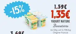 Naturalia Yaourt nature bonneterre offre