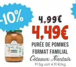 Naturalia Purée de pommes format familial coteaux nantais offre