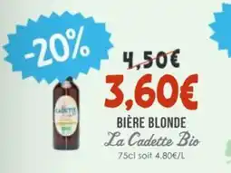 Naturalia Bière blonde la cadette bio offre