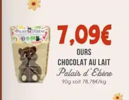 Naturalia Ours chocolat au lait palais d'ebène offre