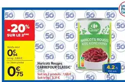 Carrefour Market Haricots Rouges CARREFOUR CLASSIC' offre