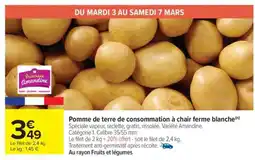 Carrefour Market Pomme de terre de consommation à chair ferme blanche offre