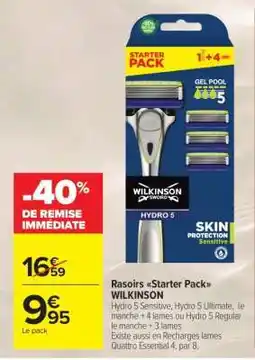 Carrefour Market Rasoirs Starter Pack WILKINSON offre