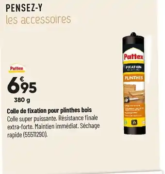 Colle de fixation pour plinthes bois