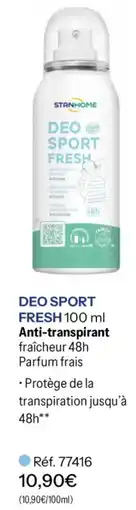 Stanhome Deo sport fresh offre