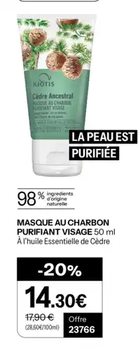 Stanhome Masque au charbon purifiant visage offre