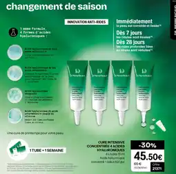 Stanhome Cure intensive concentrée 4 acides hyaluroniques offre