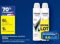 Carrefour Market Déodorant atomiseur Lot de 2 REXONA offre