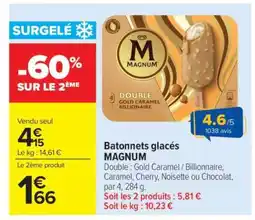 Carrefour Market BÂTONNETS GLACÉS MAGNUM offre