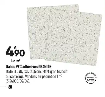 Dalles PVC adhésives Granite