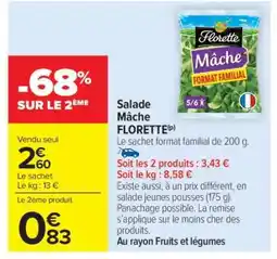 Carrefour Market Salade mâche FLORETTE offre