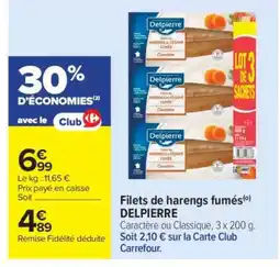 Carrefour Market Filets De Harengs Fumés Delpierre offre