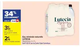 Carrefour Market Eau Minérale Naturelle 'Lutécia' offre