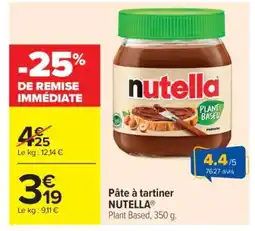 Carrefour Market Pâte à tartiner NUTELLA offre