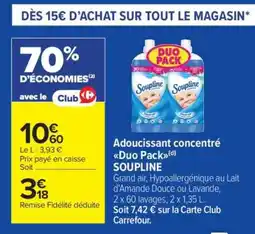 Carrefour Market Adoucissant concentré Duo Pack SOUPLINE offre