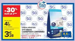 Carrefour Market Litière minérale anti-odeurs CARREFOUR COMPANINO offre