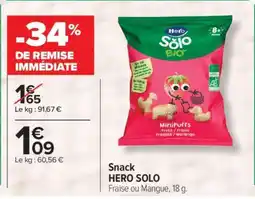Carrefour SNACK HERO SOLO offre