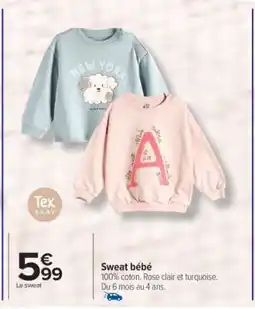 Carrefour Sweat Bébé offre